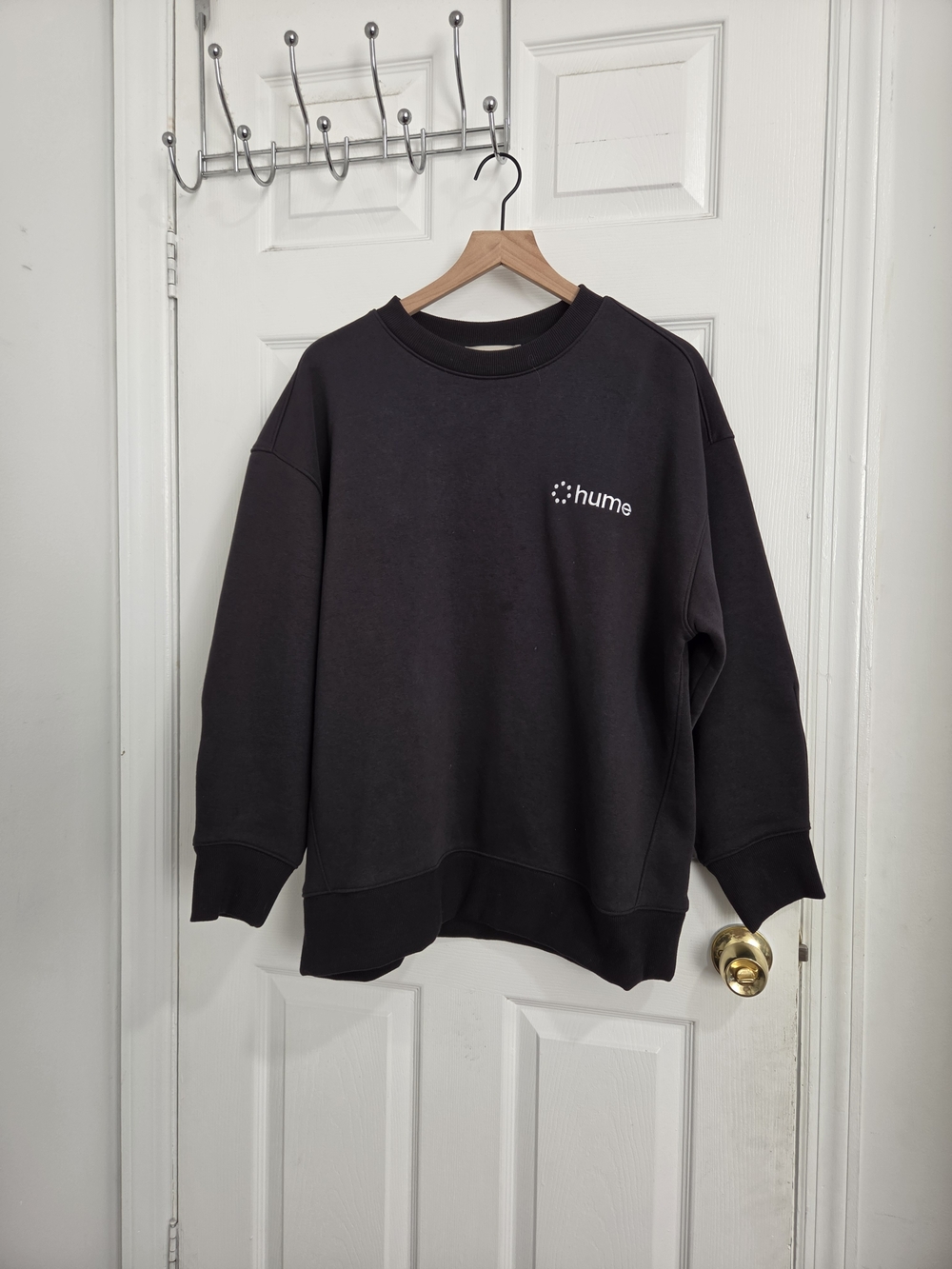 Everlane Black Crewneck Sweatshirt with Small White Logo